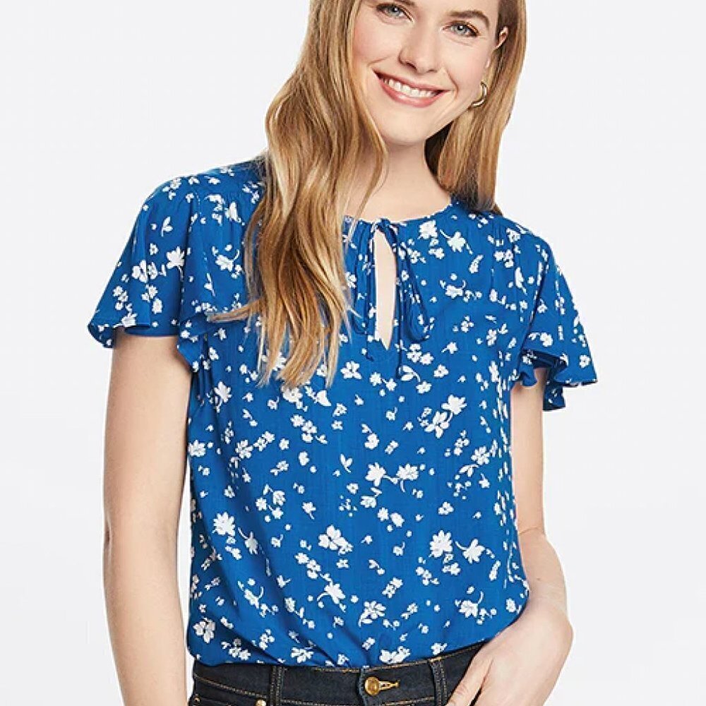 Sundance Floral Flutter Sleeve Top